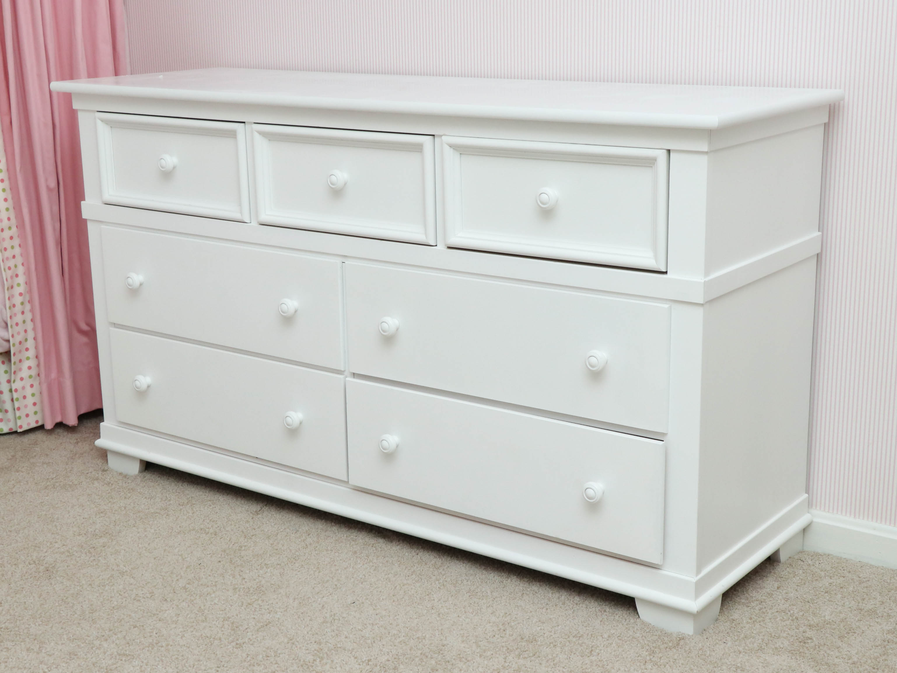Stanley Furniture "Young America" Seven-Drawer White-Painted Dresser