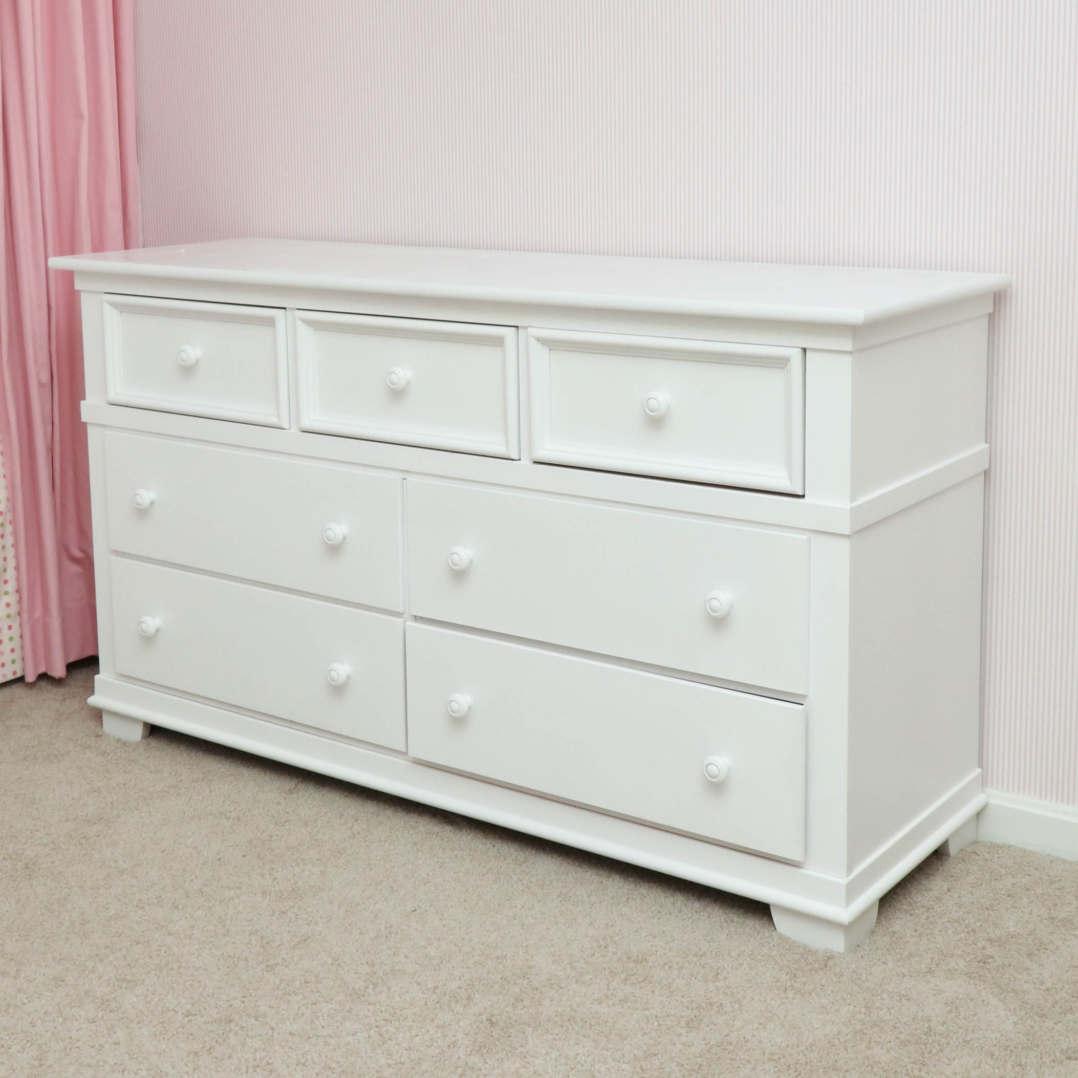 Stanley Furniture "Young America" Seven-Drawer White-Painted Dresser