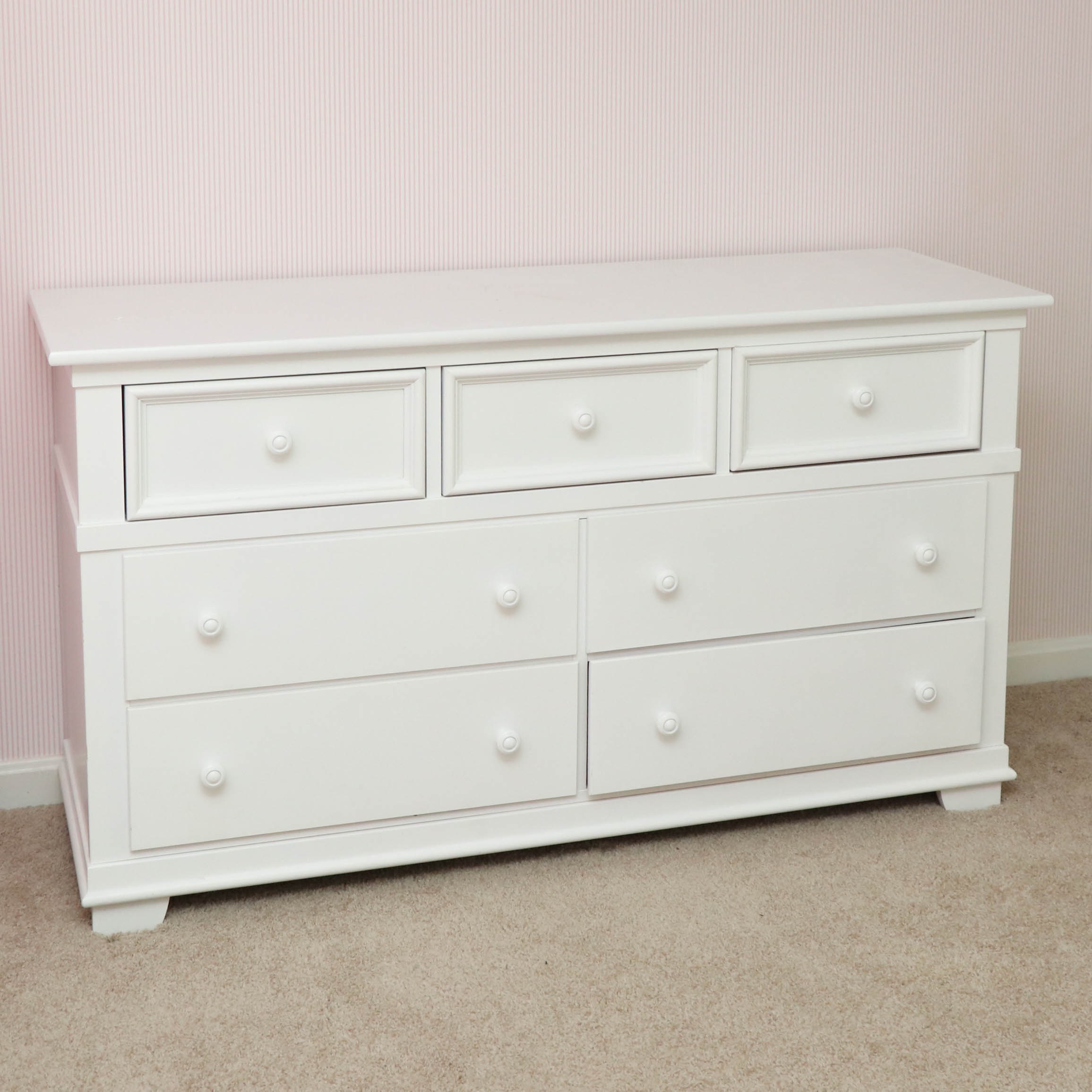 Stanley Furniture "Young America" Seven-Drawer White-Painted Dresser