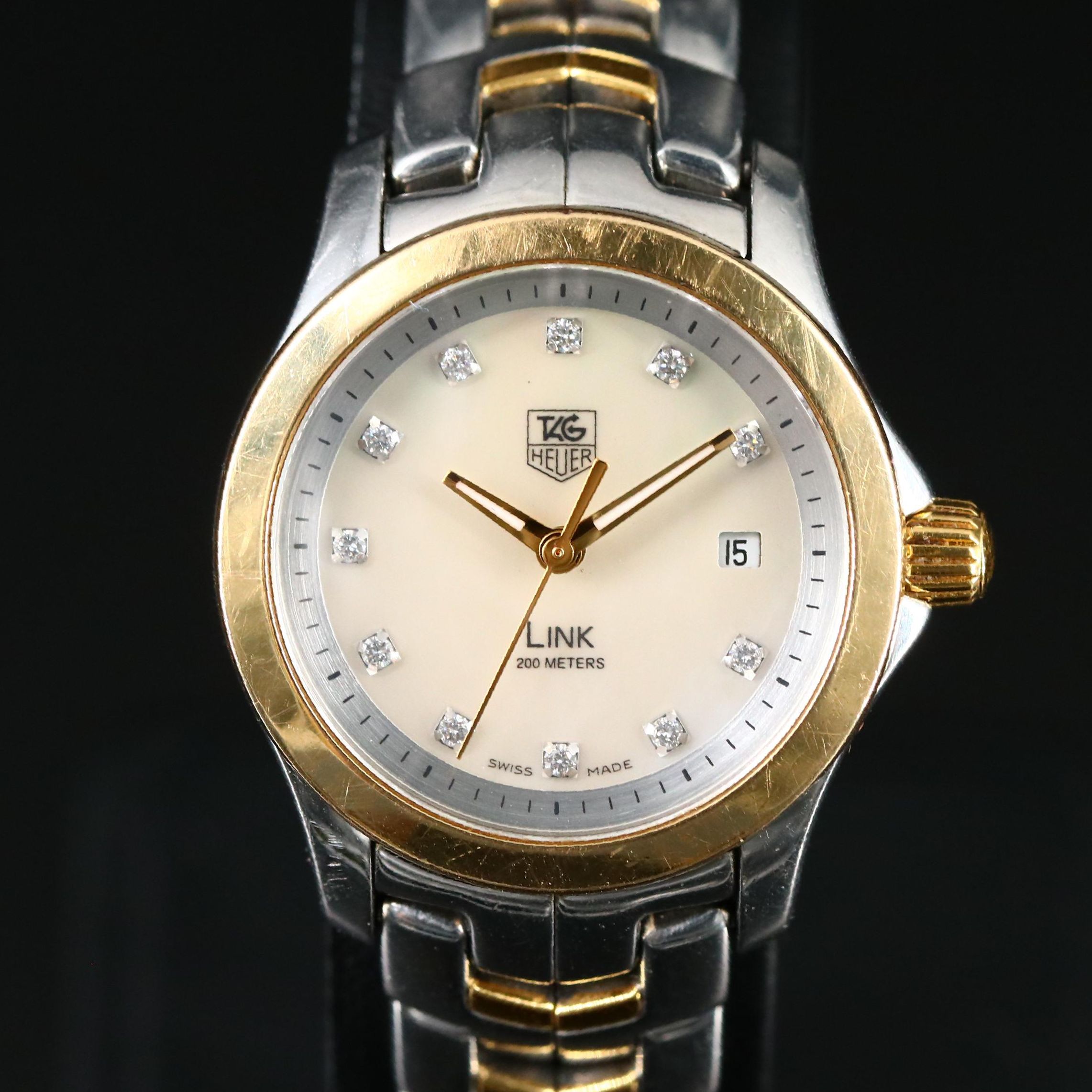 TAG Heuer Link 18K Gold and Stainless Steel Diamond Dial Watch