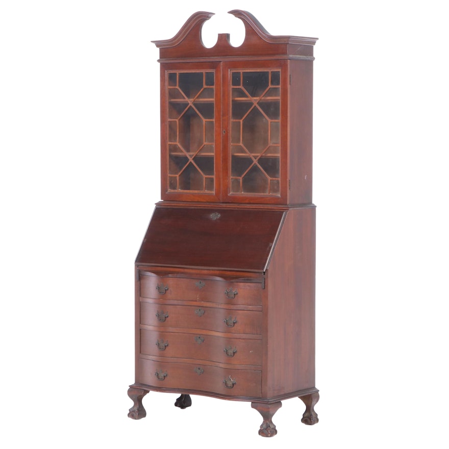 Chippendale Style Mahogany Secretary Desk, circa 1940