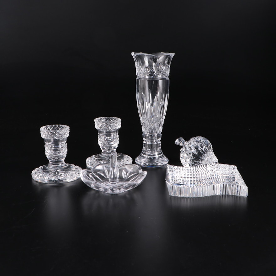 Waterford "Glandore" Candlesticks with Marquis by Waterford Vase and More