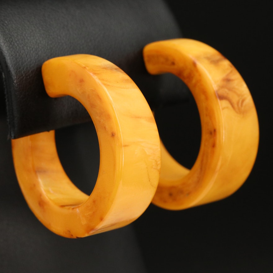 Bakelite Hoop Earrings