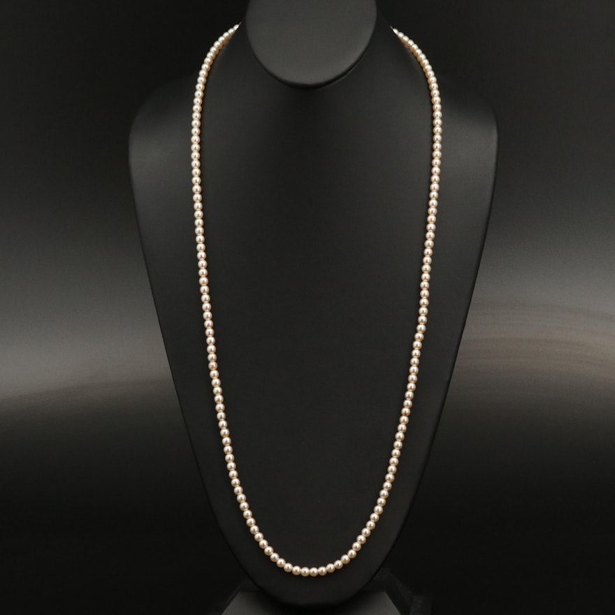 Endless Faux Pearl Necklace