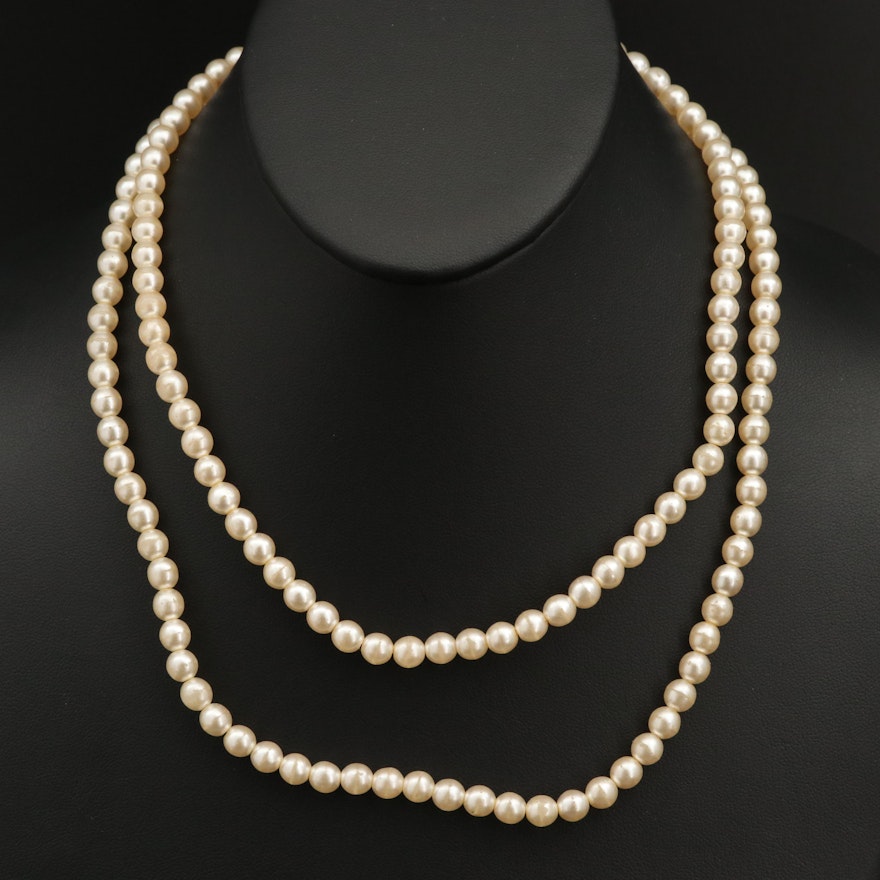 Vintage Faux Pearl Strand Necklace