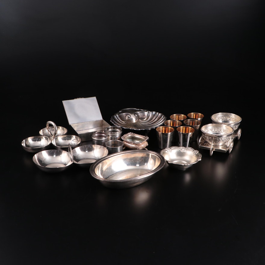 Gorham Sterling Silver Napkin Rings with Crescent and Other Plate Tableware