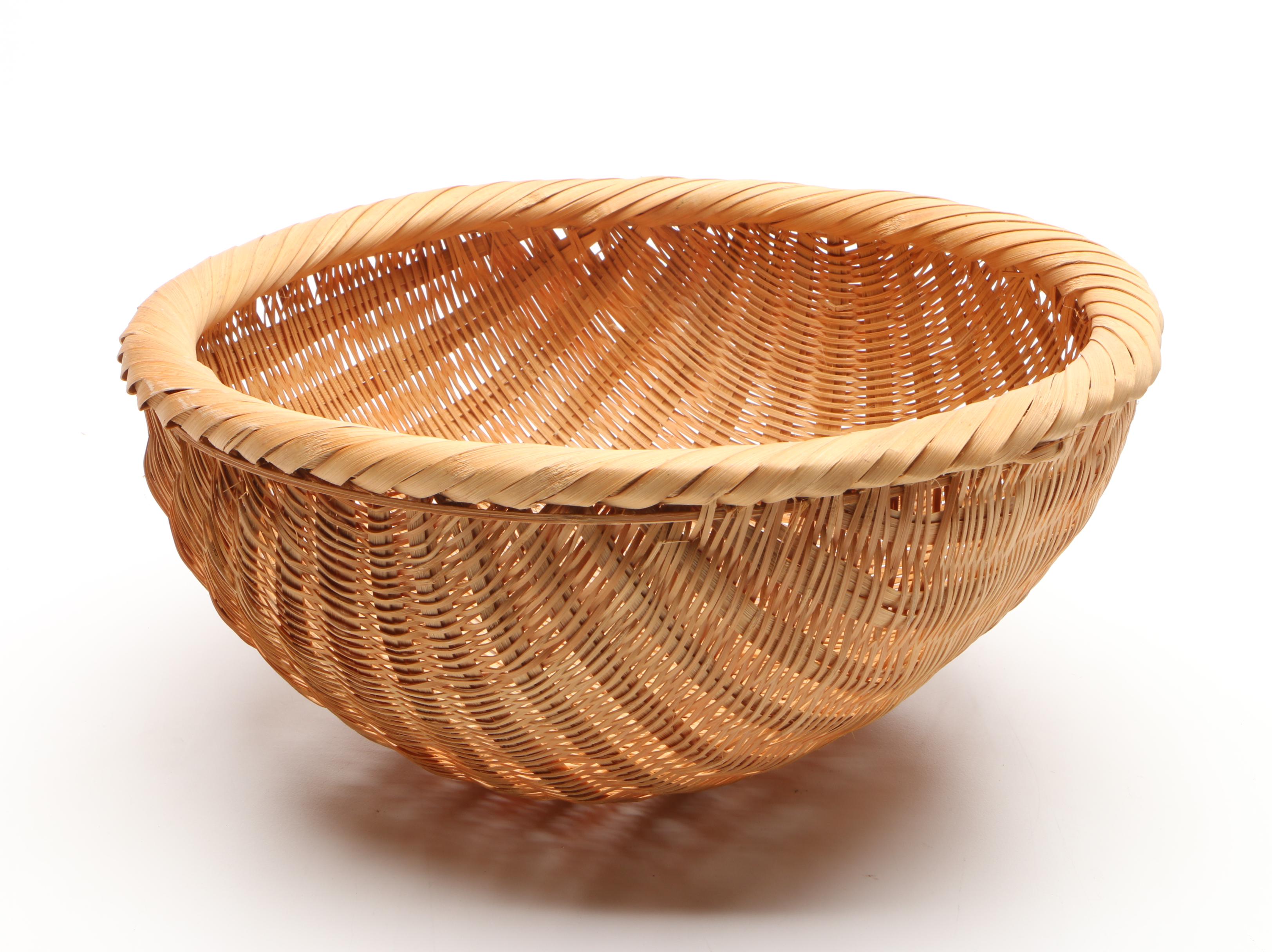 Rattan, Cane and Split Bamboo Wicker Woven Baskets