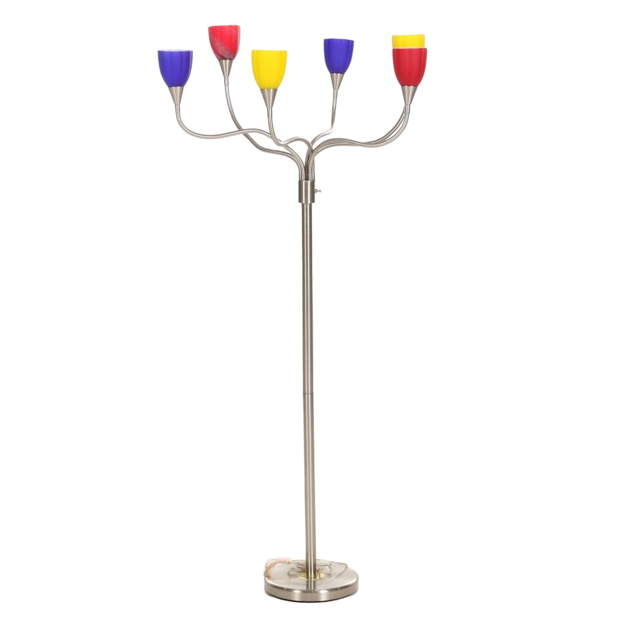 Modern "Medusa" Floor Lamp with Multicolor Glass Shades