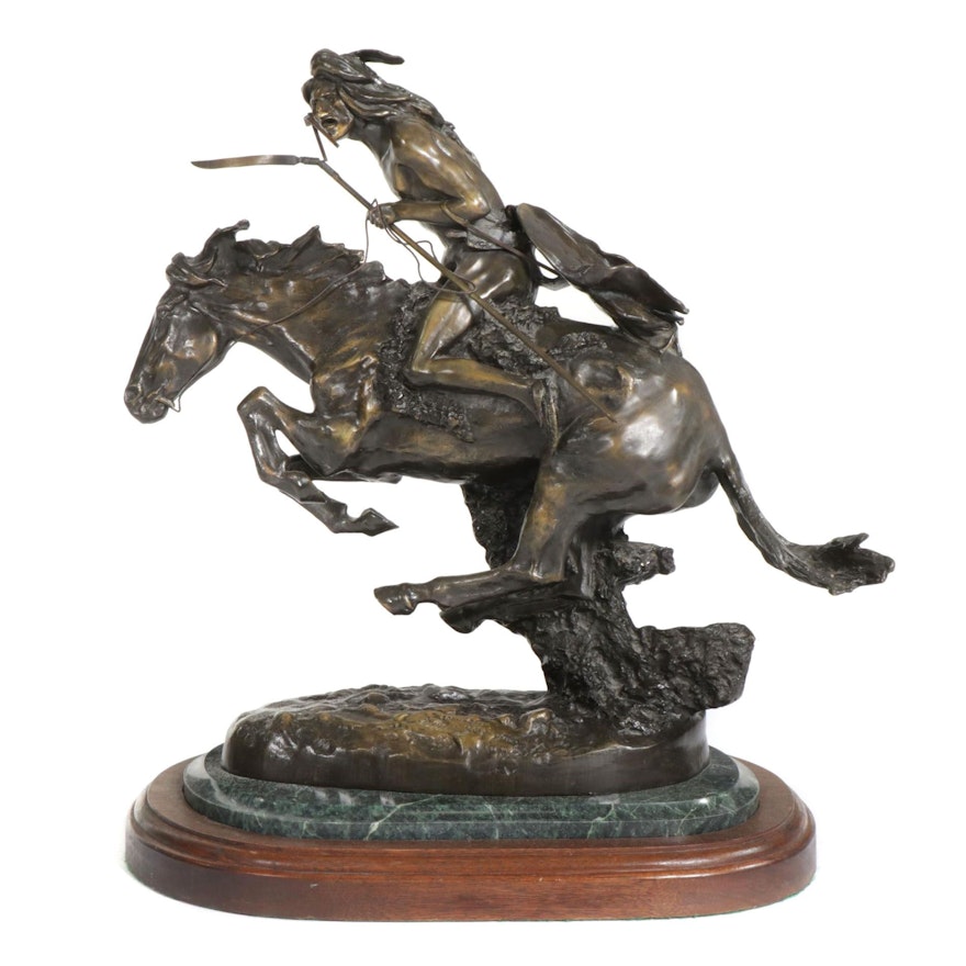 Bronze Sculpture After Frederic Remington "The Cheyenne"