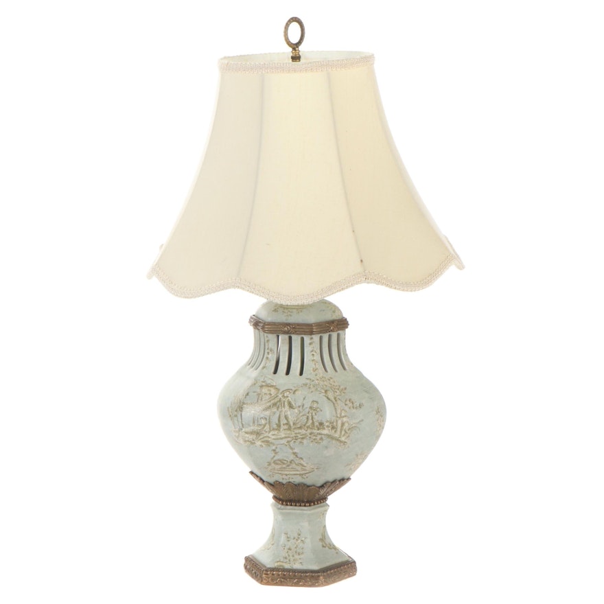Chinese Pierced Ceramic Table Lamp