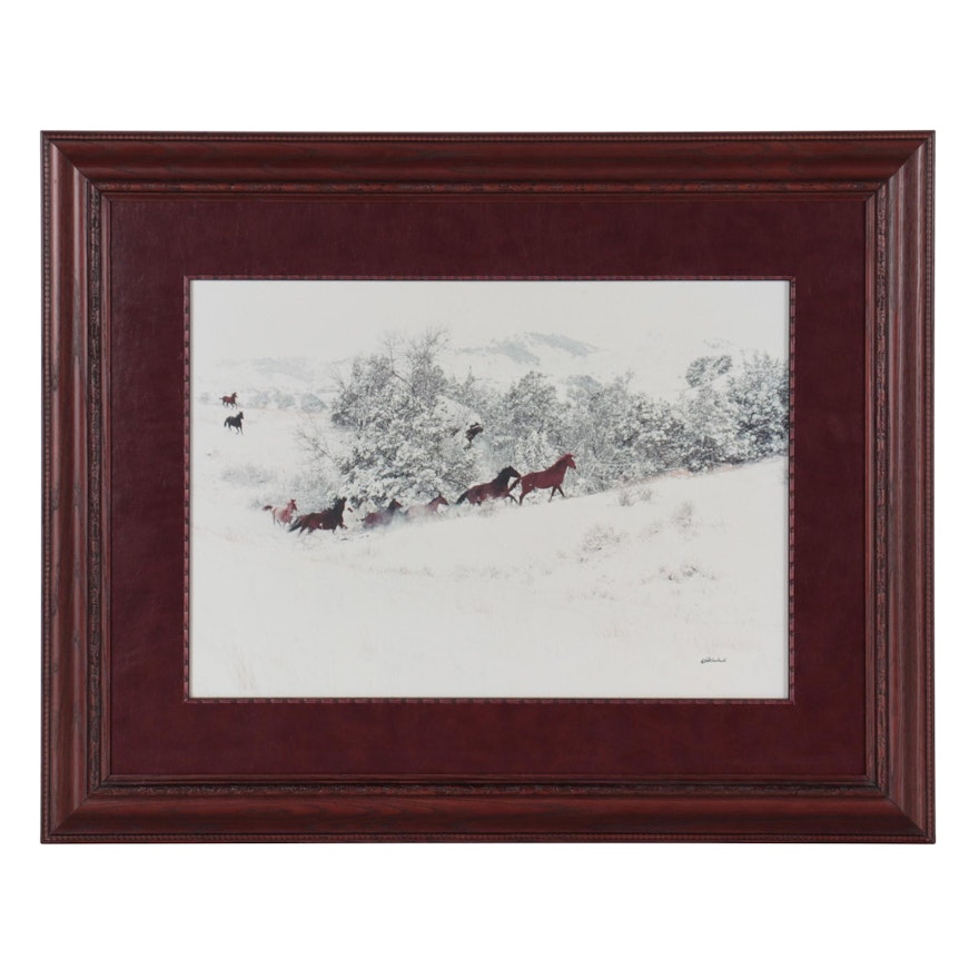 Pat Gerlach Winter Landscape Chromogenic Print of Horses