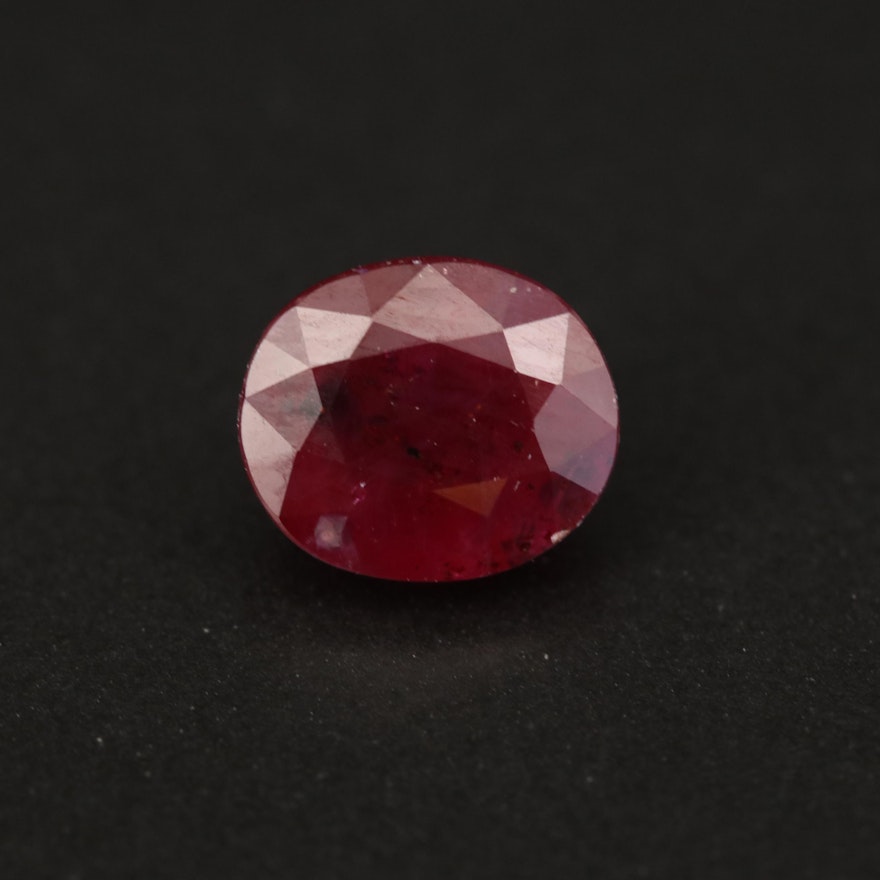Loose 1.80 CT Oval Faceted Ruby