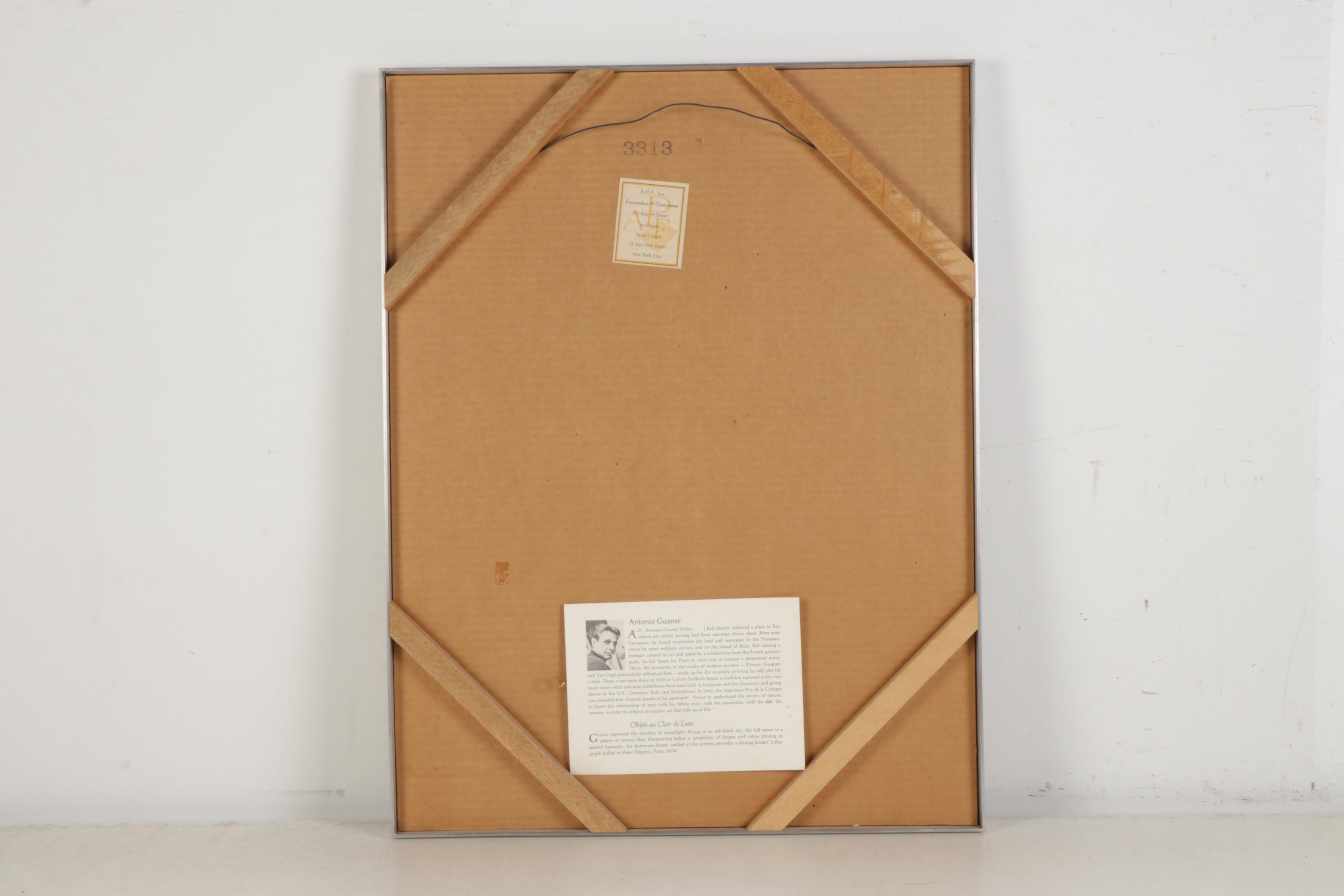 Antonio Guansé Brea Serigraph "Objets au Clair de Lune"