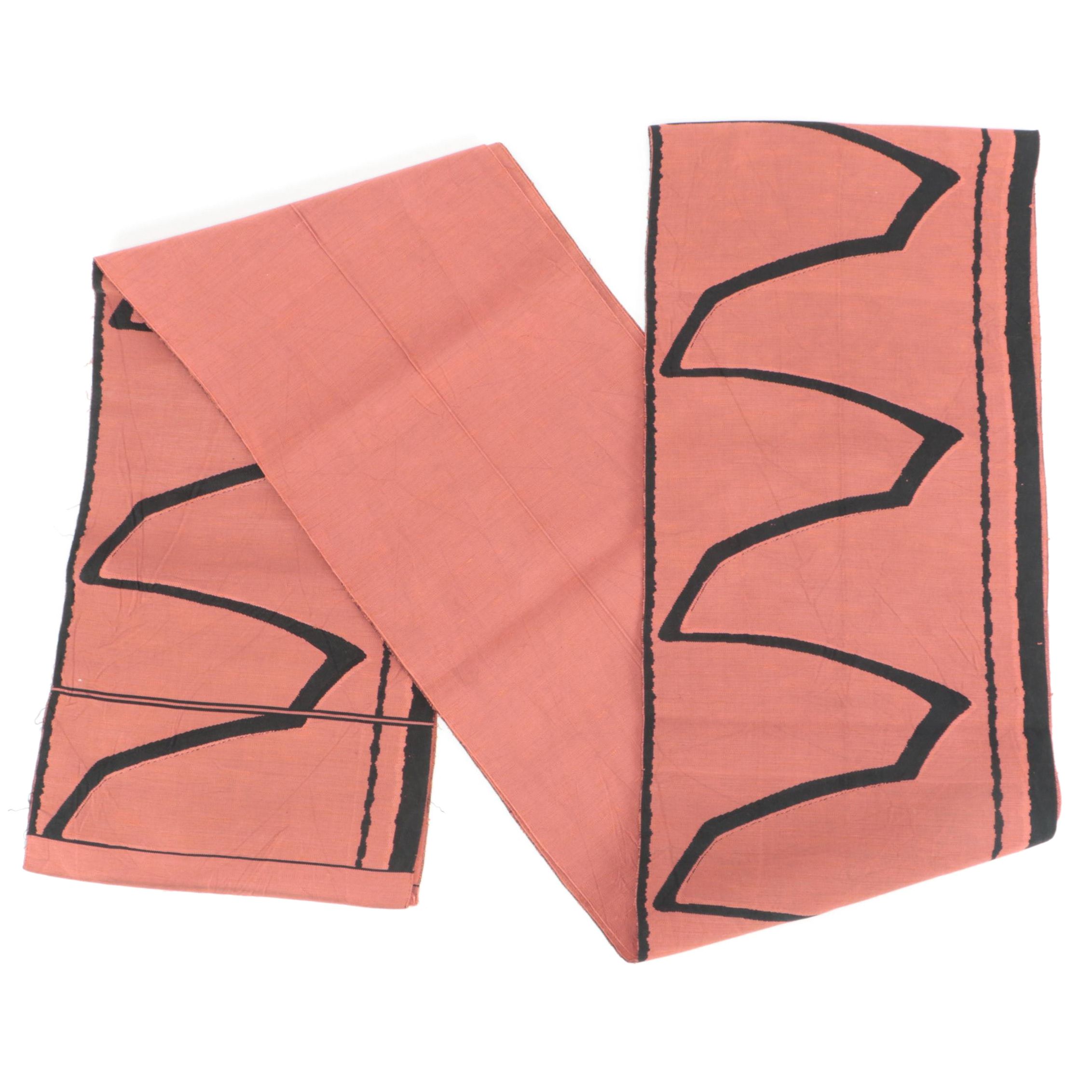 Woven Fukuro Obi with Black Abstract Motif, Shōwa Period