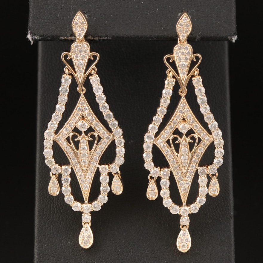 14K 4.86 CTW Diamond Chandelier Earrings