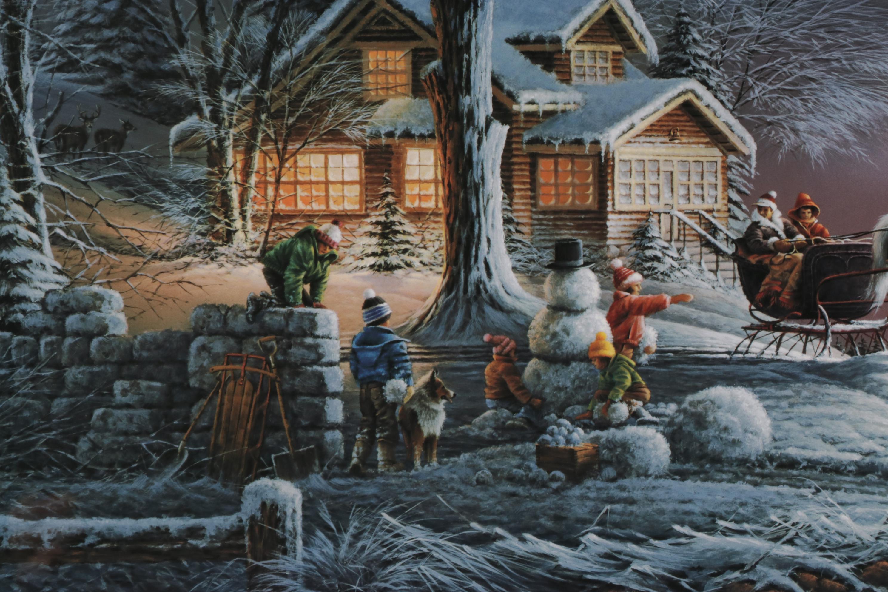 Terry Redlin Offset Lithograph "Winter Wonderland," 1992