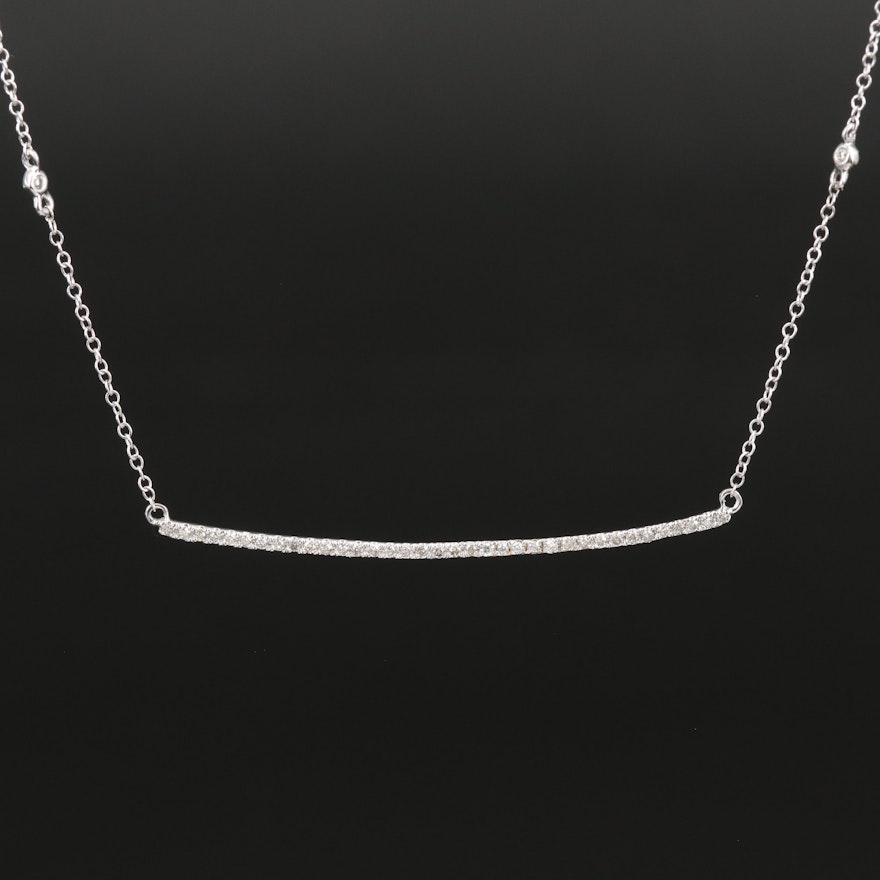 14K Diamond Bar Necklace