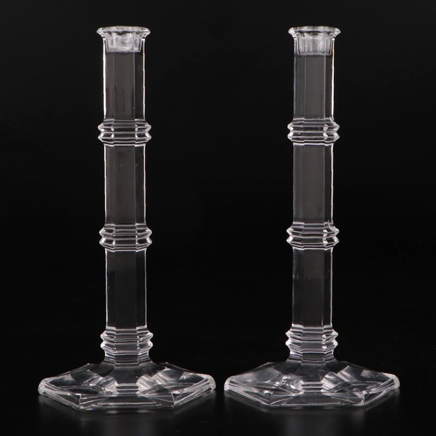 Pair of Tiffany & Co. "Windham" Crystal Candlesticks