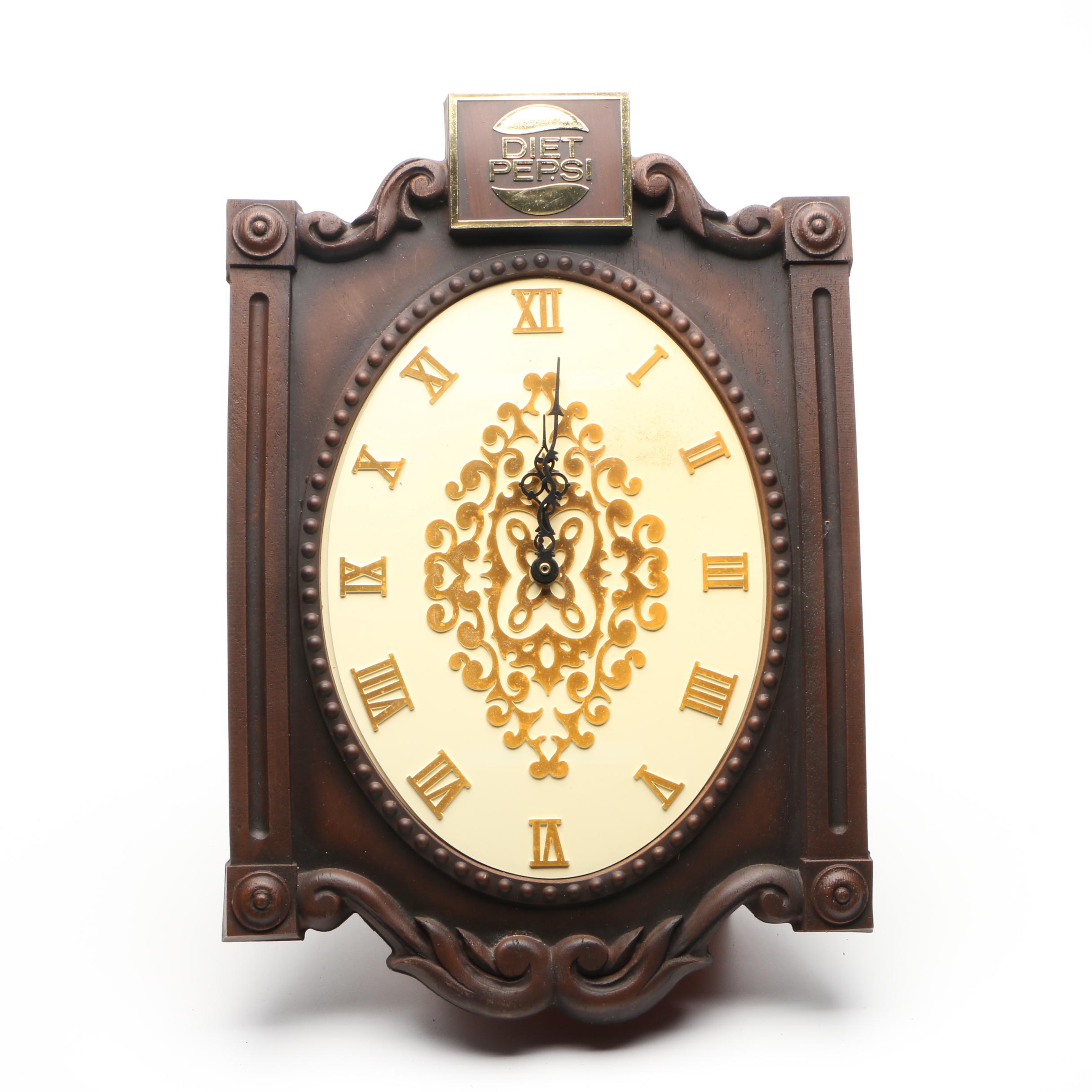 Diet Pepsi Wall-Mounted Battery-Operated Plastic Clock