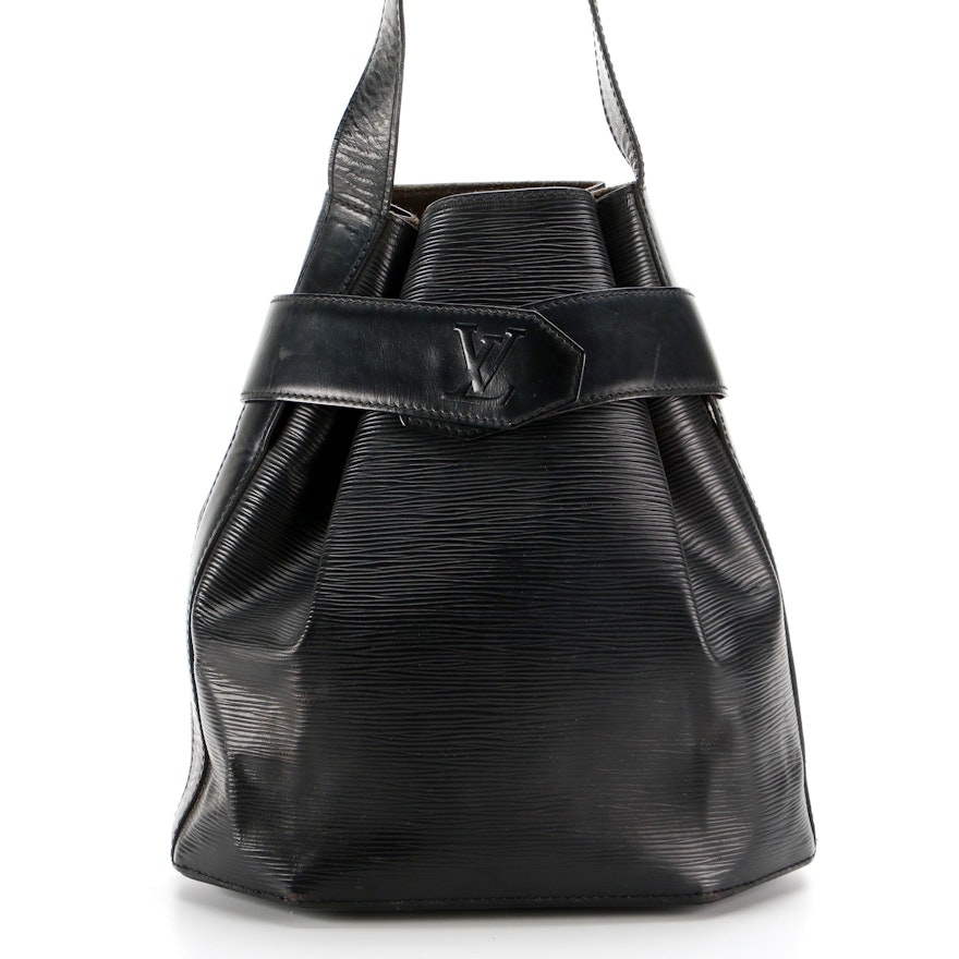 Louis Vuitton Sac D'Epaule PM Shoulder Bag in Black Epi and Smooth Leather