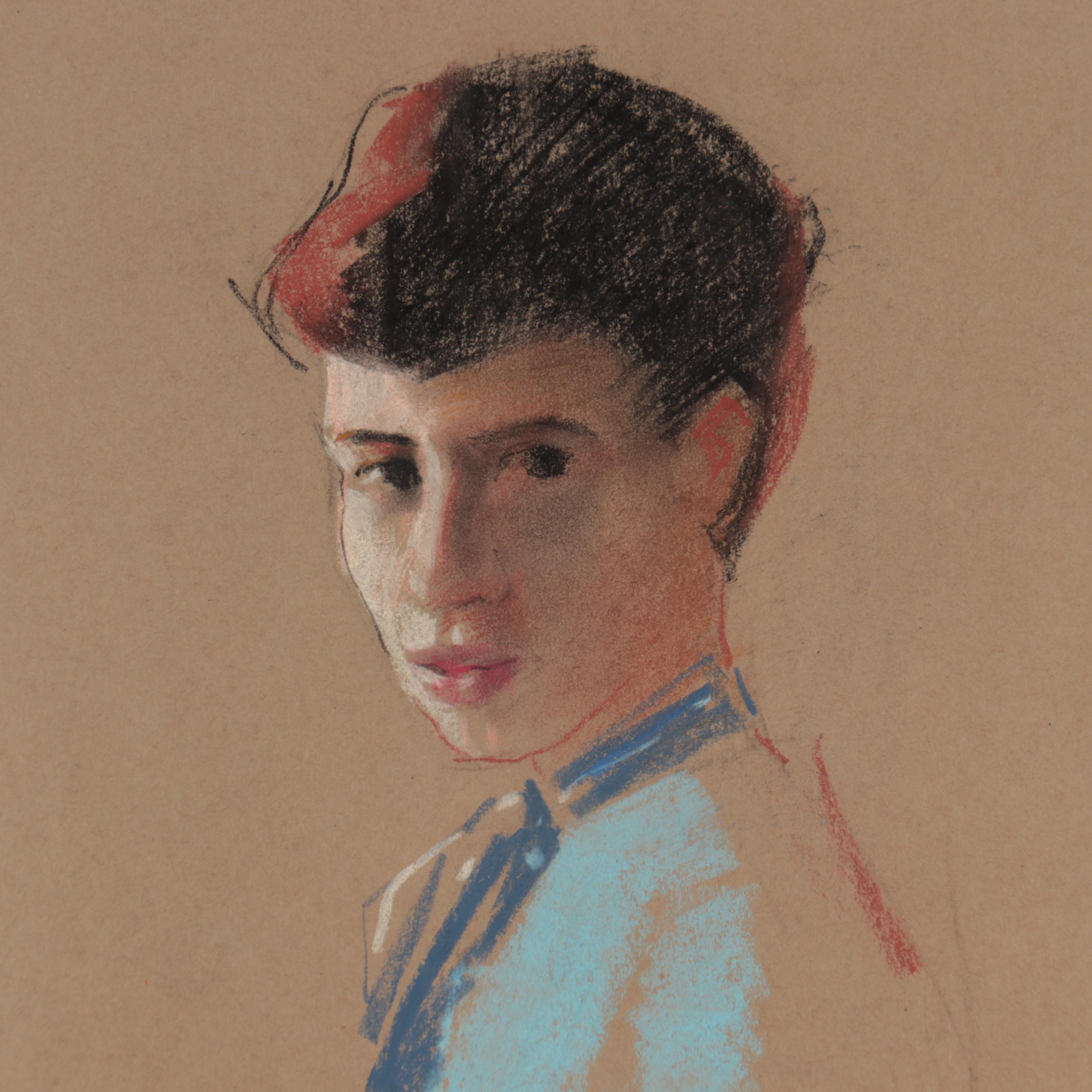 Edmond J. Fitzgerald Pastel Portrait of a Woman, Mid-20th Century