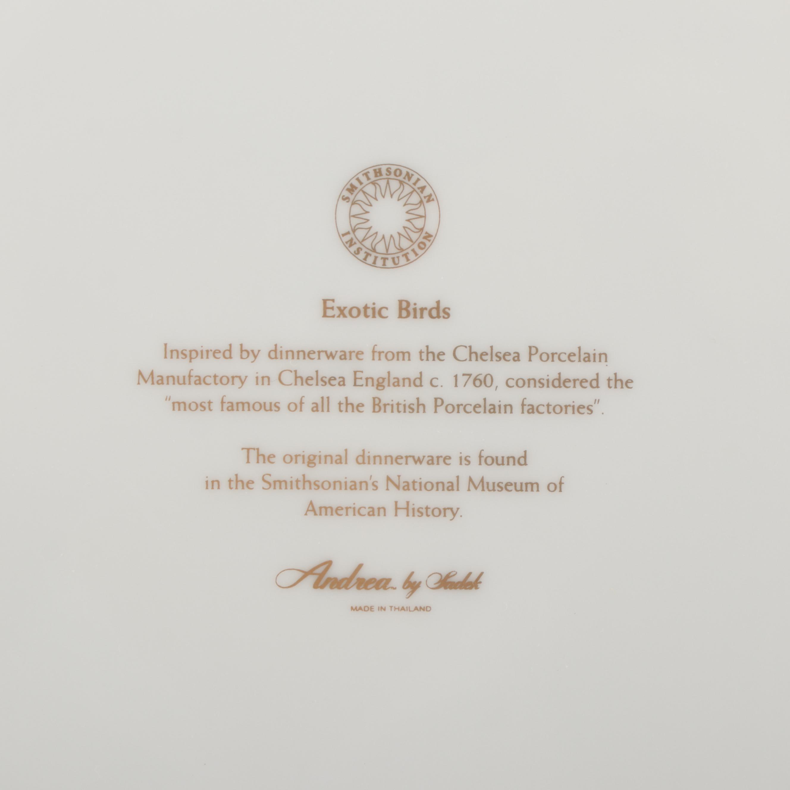 Andrea by Sadek "Exotic Birds" Porcelain Dinner Plates