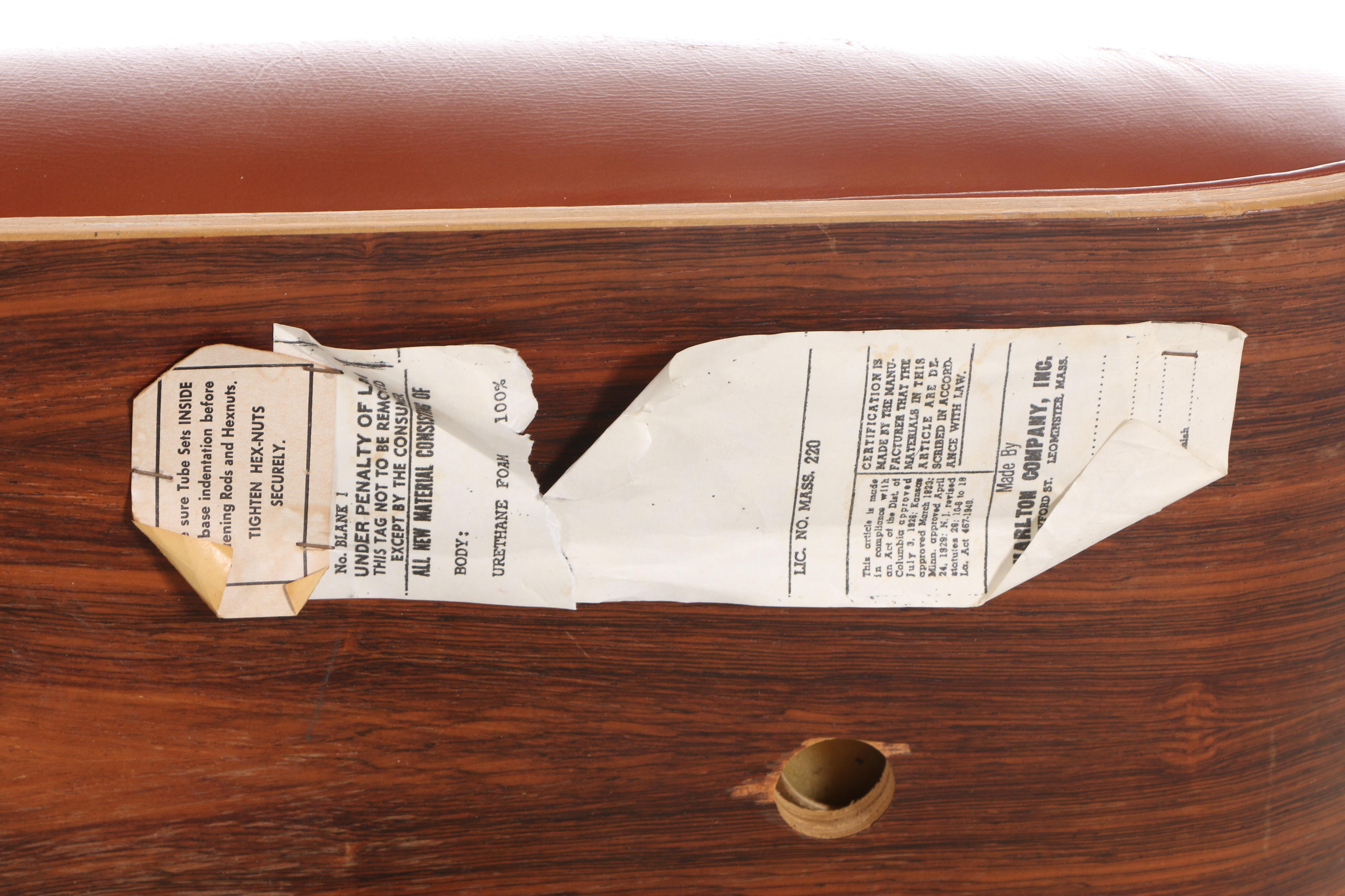 Charlton Company Mid Century Modern Walnut Eames Style Lounge Chair and Ottoman