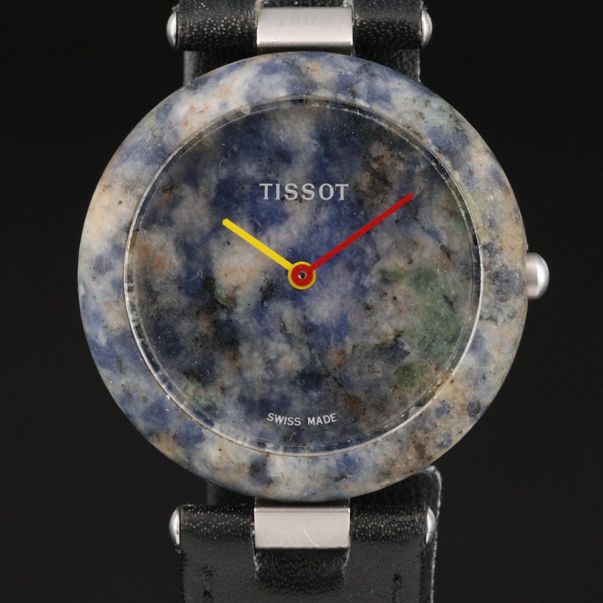 Vintage Tissot Rock Watch with Blue Sodalite and Stainless Steel