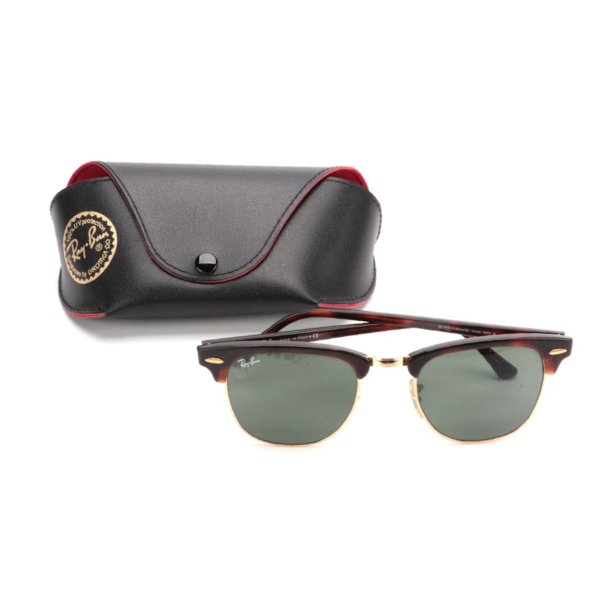 Ray-Ban Clubmaster RB3016 Sunglasses in Tortoise Acetate with Case