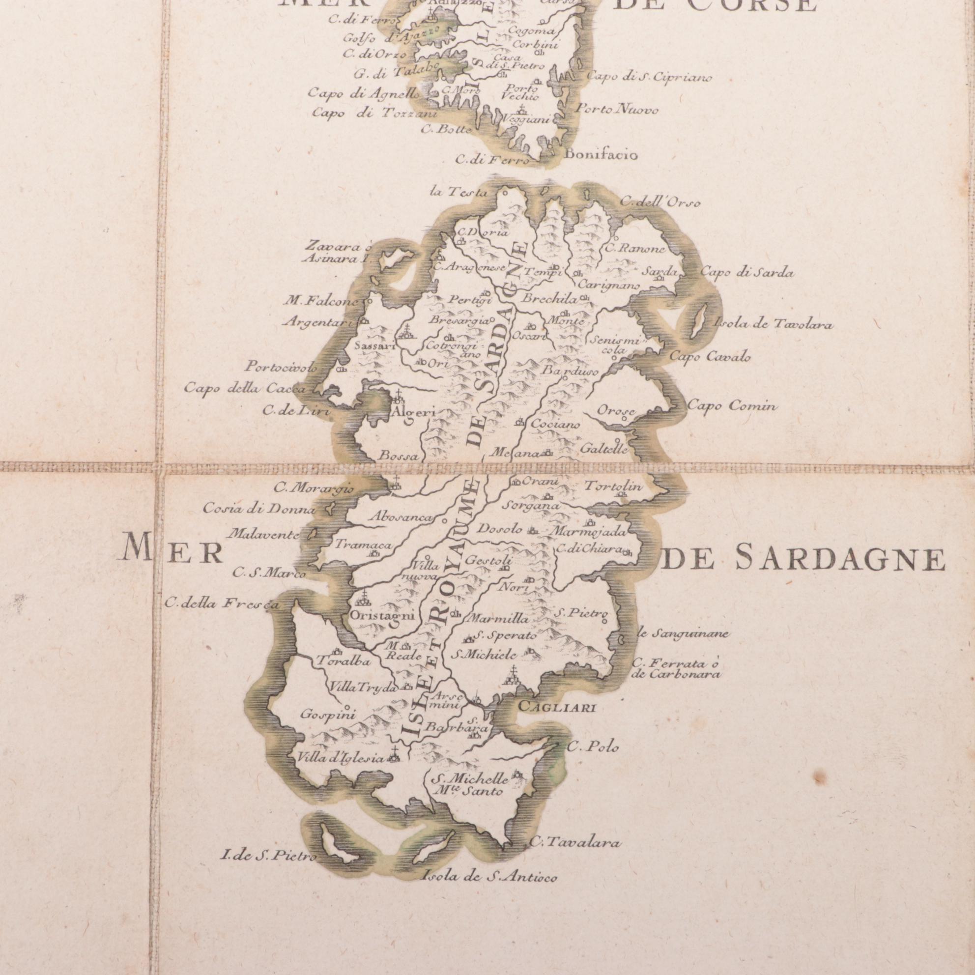French Language Map of the Mediterranean, 18th Century