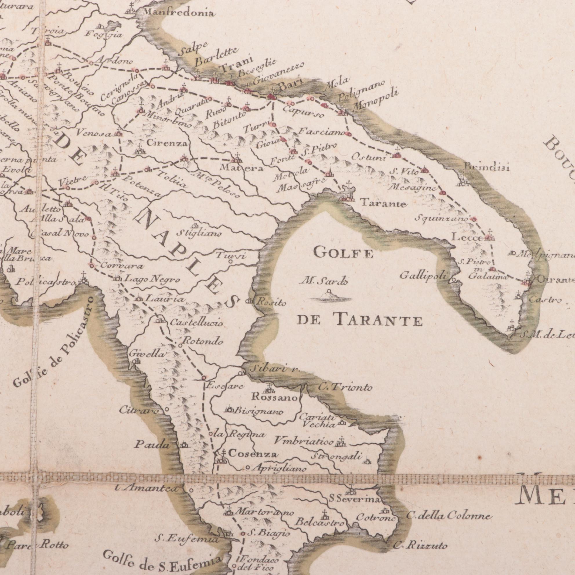 French Language Map of the Mediterranean, 18th Century