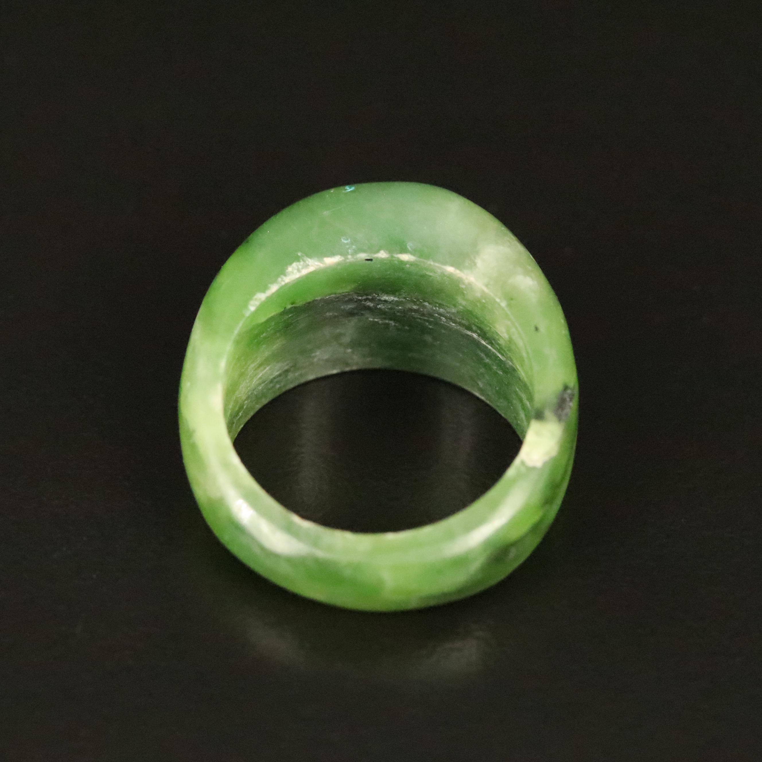 Nephrite Hololith Dome Ring