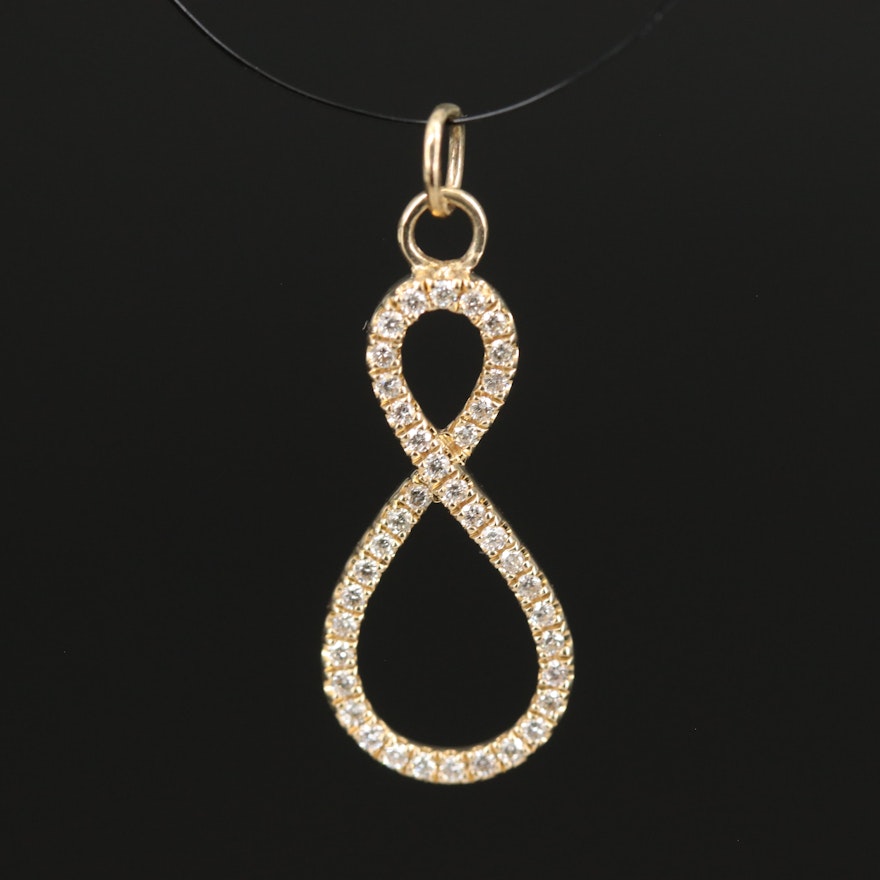 14K Diamond Infinity Pendant