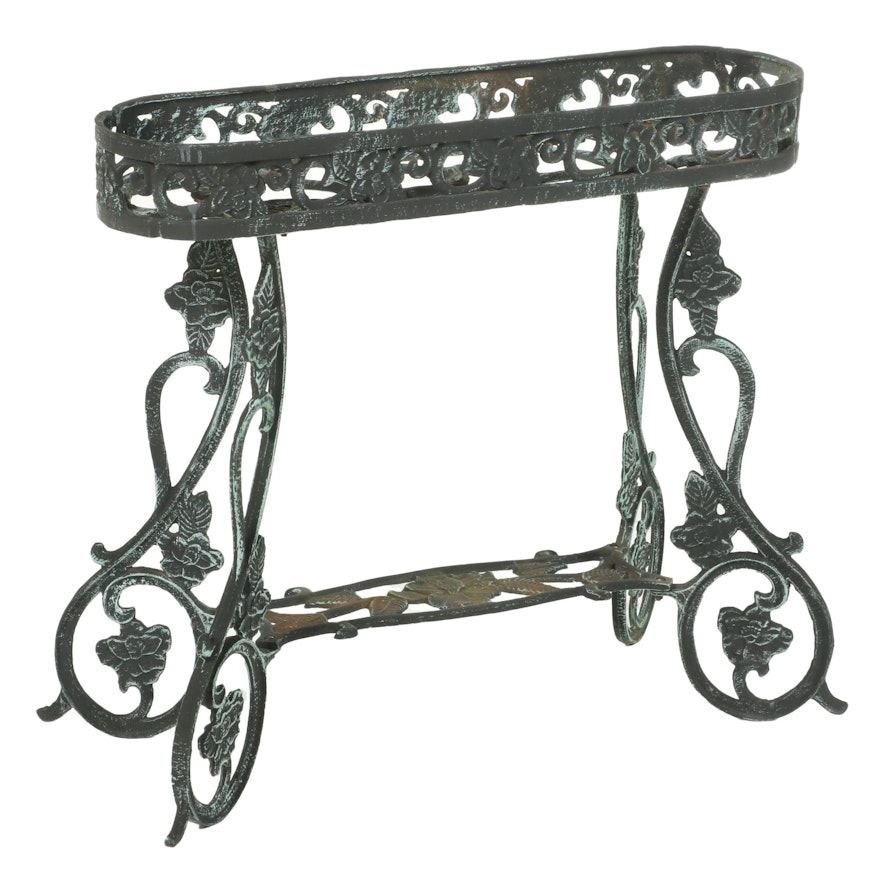 Cast Metal Outdoor  Plant Stand, Late 20th Century