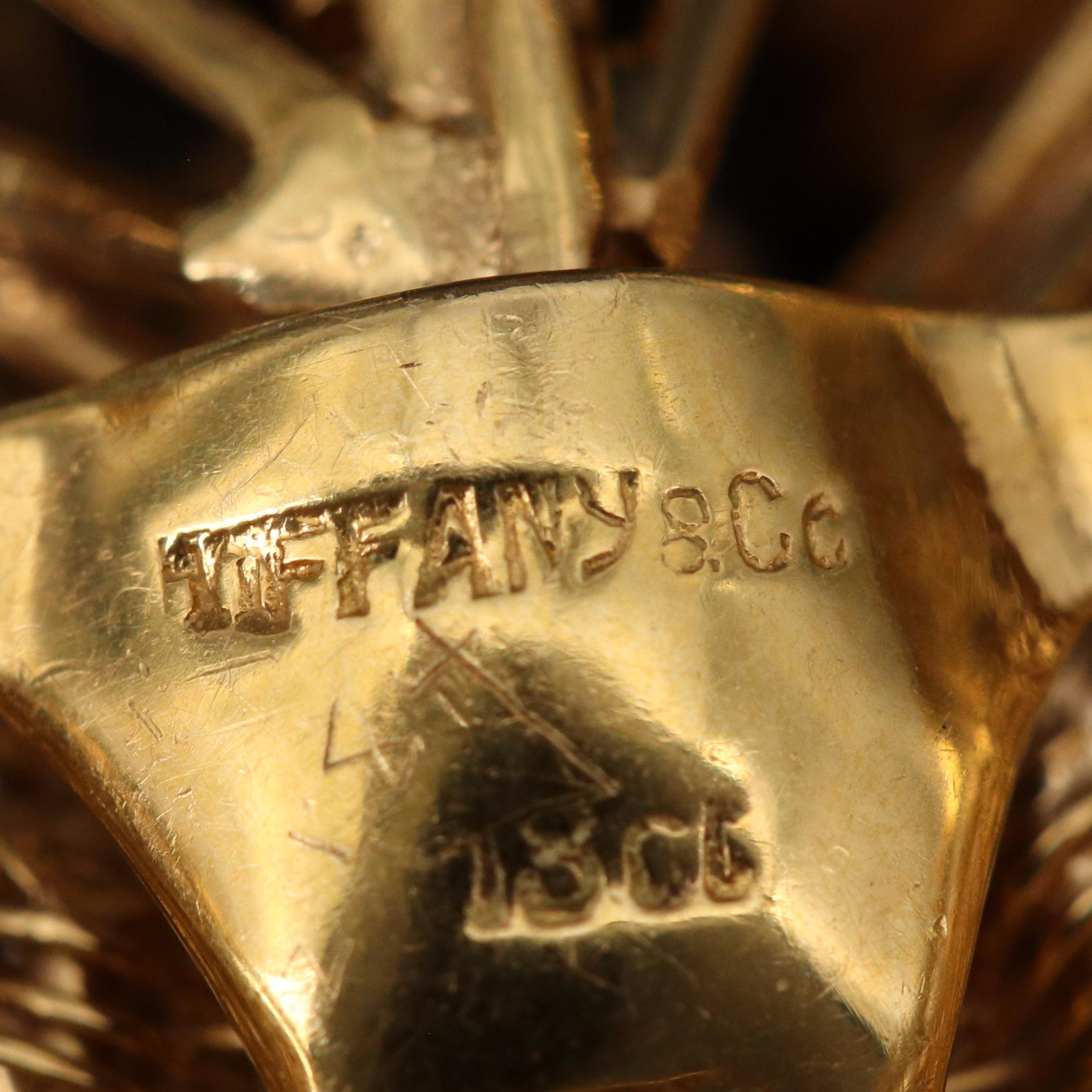 Tiffany & Co. 18K Diamond and Gemstone Tremblant Flower Basket Brooch