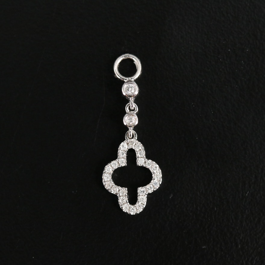 14K Diamond Quatrefoil Pendant