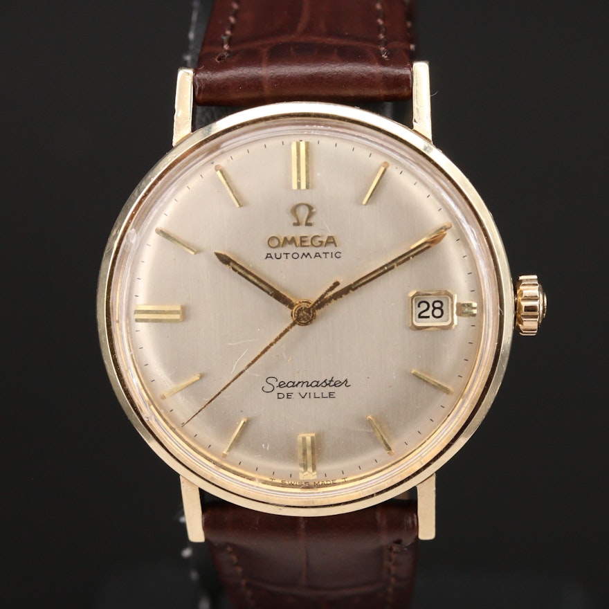 14K Omega Automatic Seamaster DeVille Wristwatch