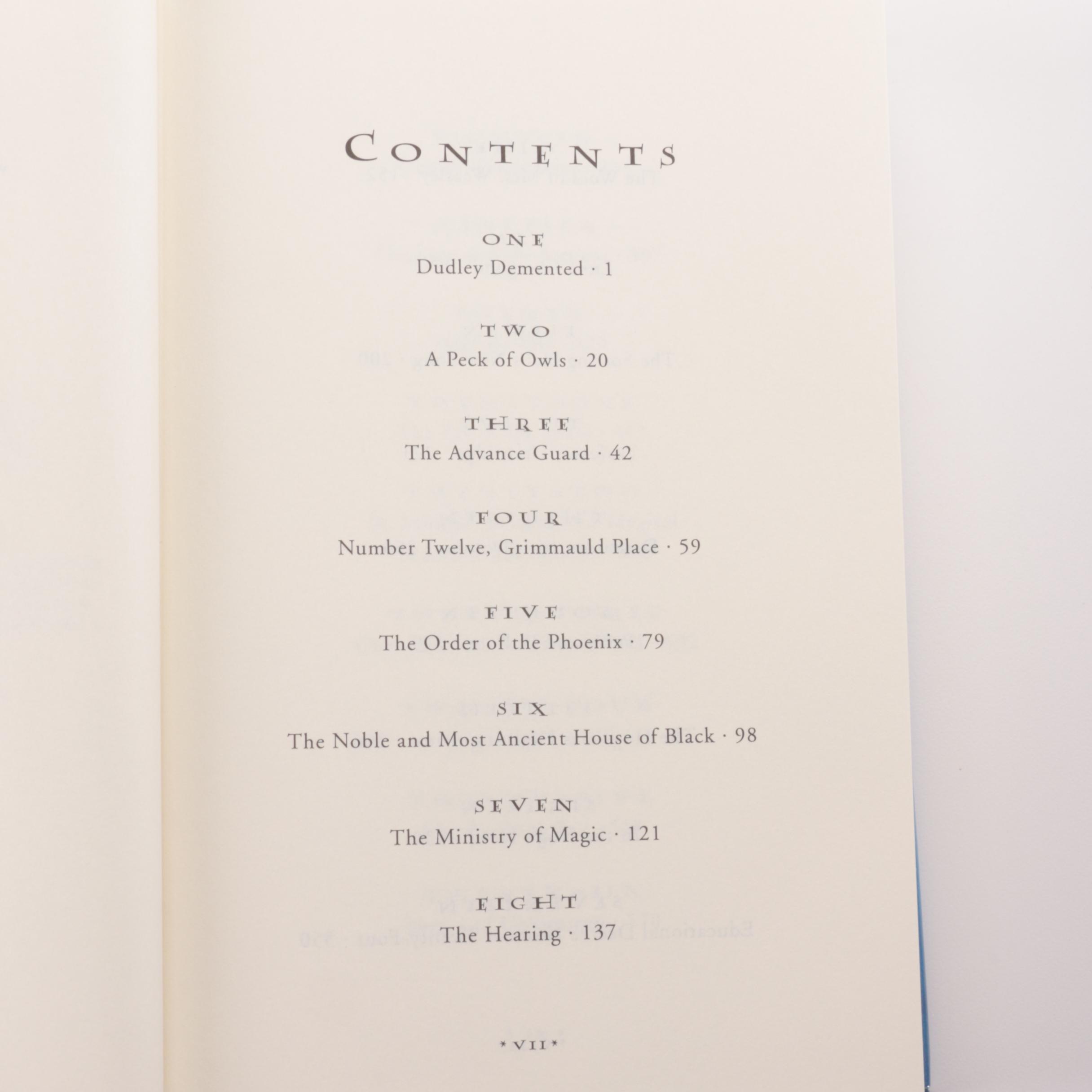 First American Edition "Harry Potter" Partial Set by J. K. Rowling, 2003–2007