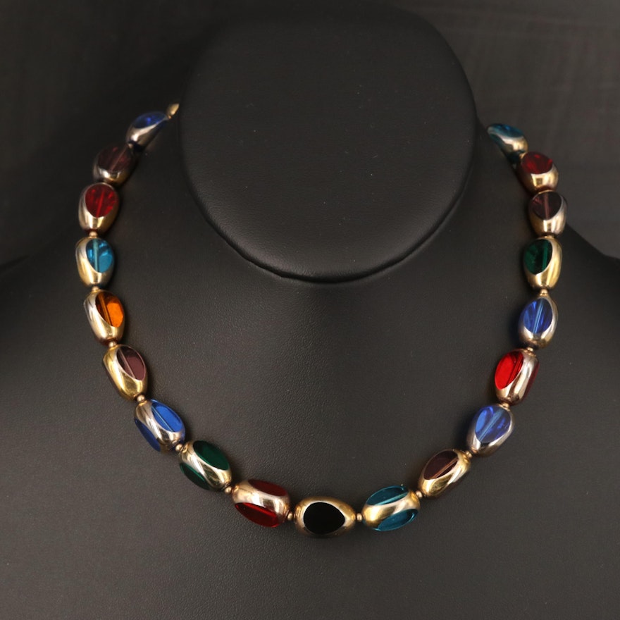 Multicolored Glass Link Necklace