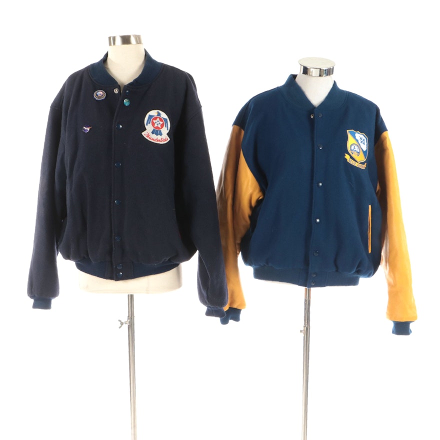 Golden Bear San Francisco Blue Angels and Thunder Birds Military Varsity Jackets