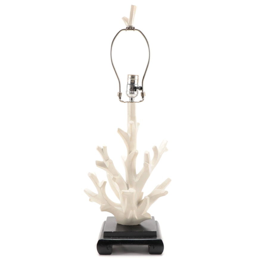 Painted Wooden Coral Table Lamp
