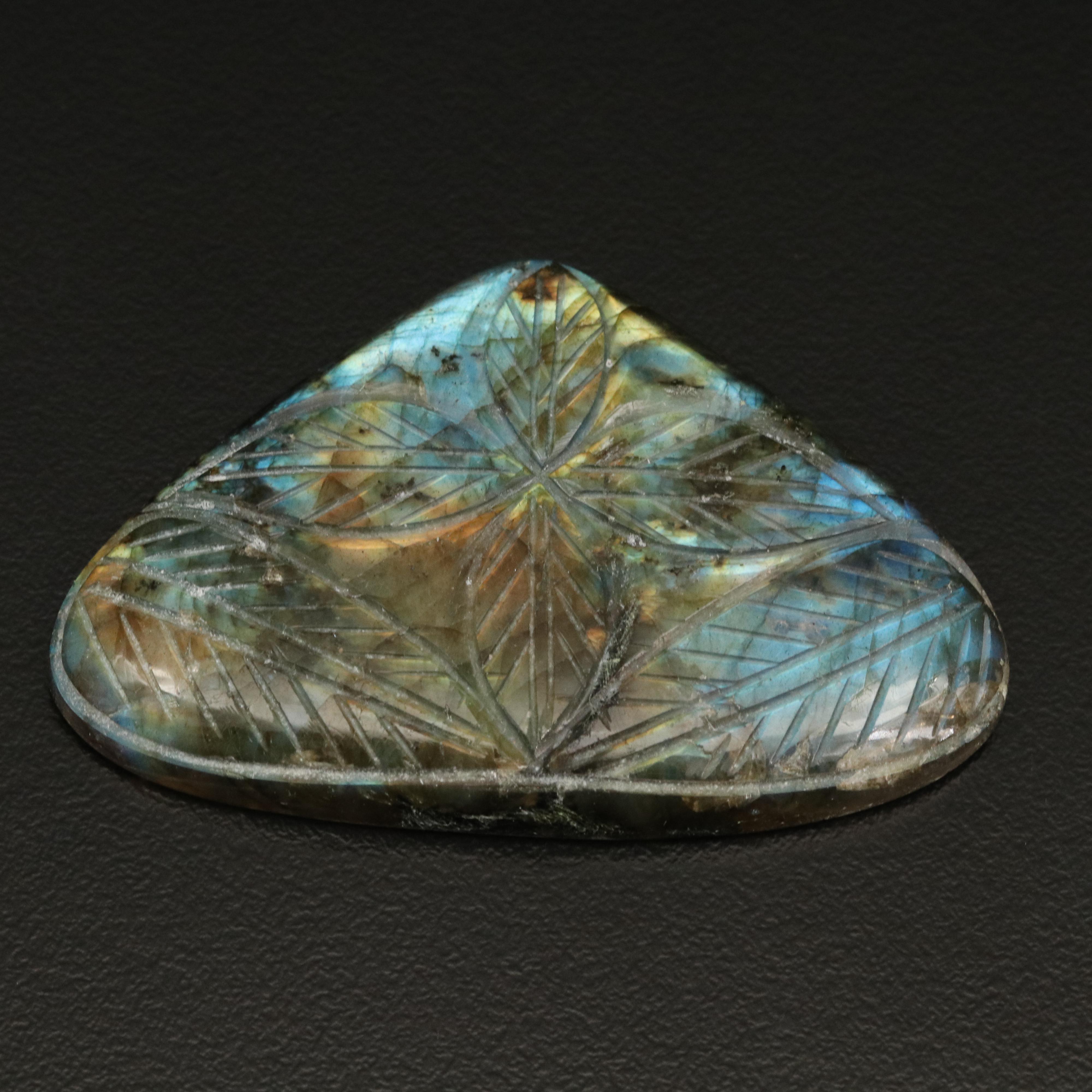 Loose Carved Labradorite Tablet