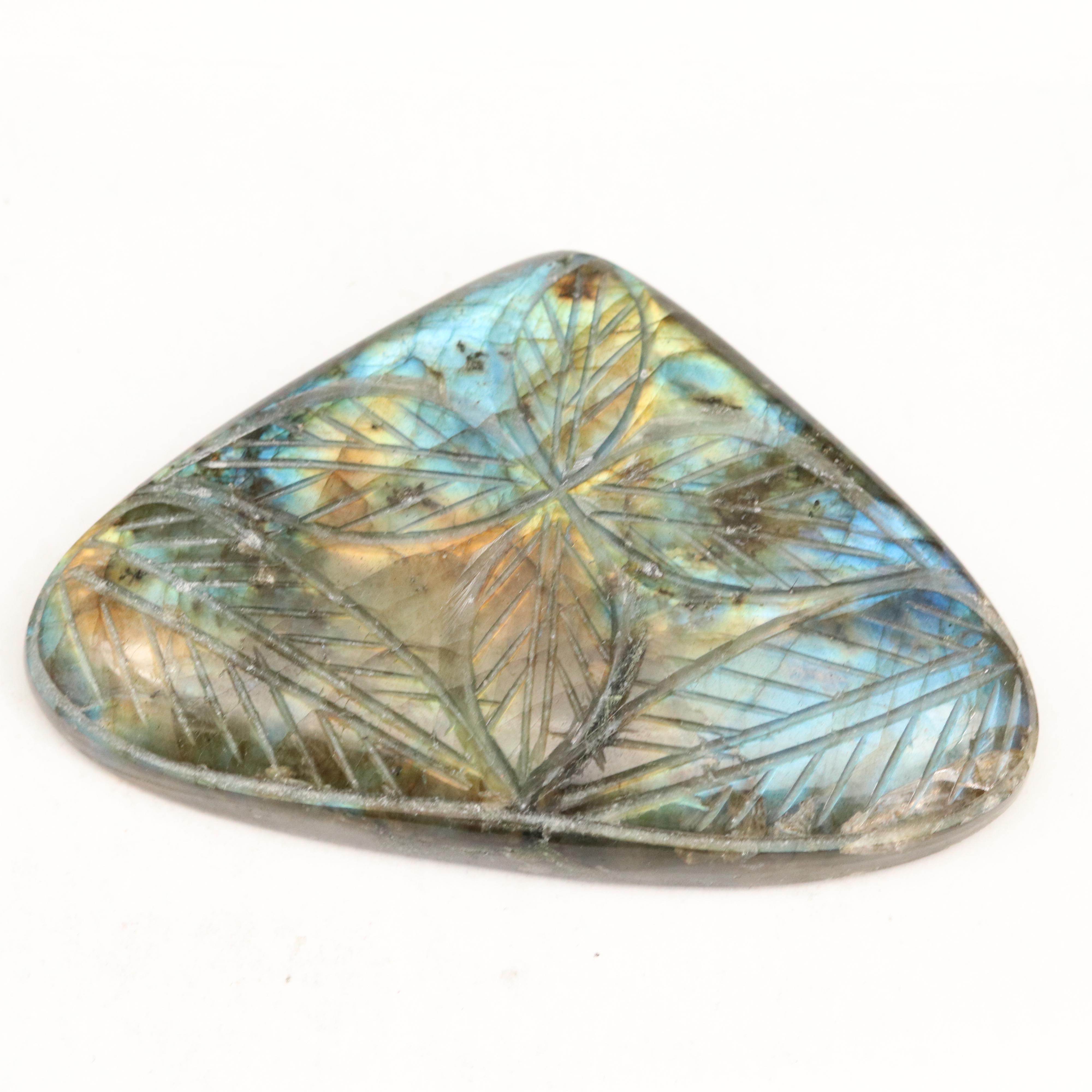 Loose Carved Labradorite Tablet