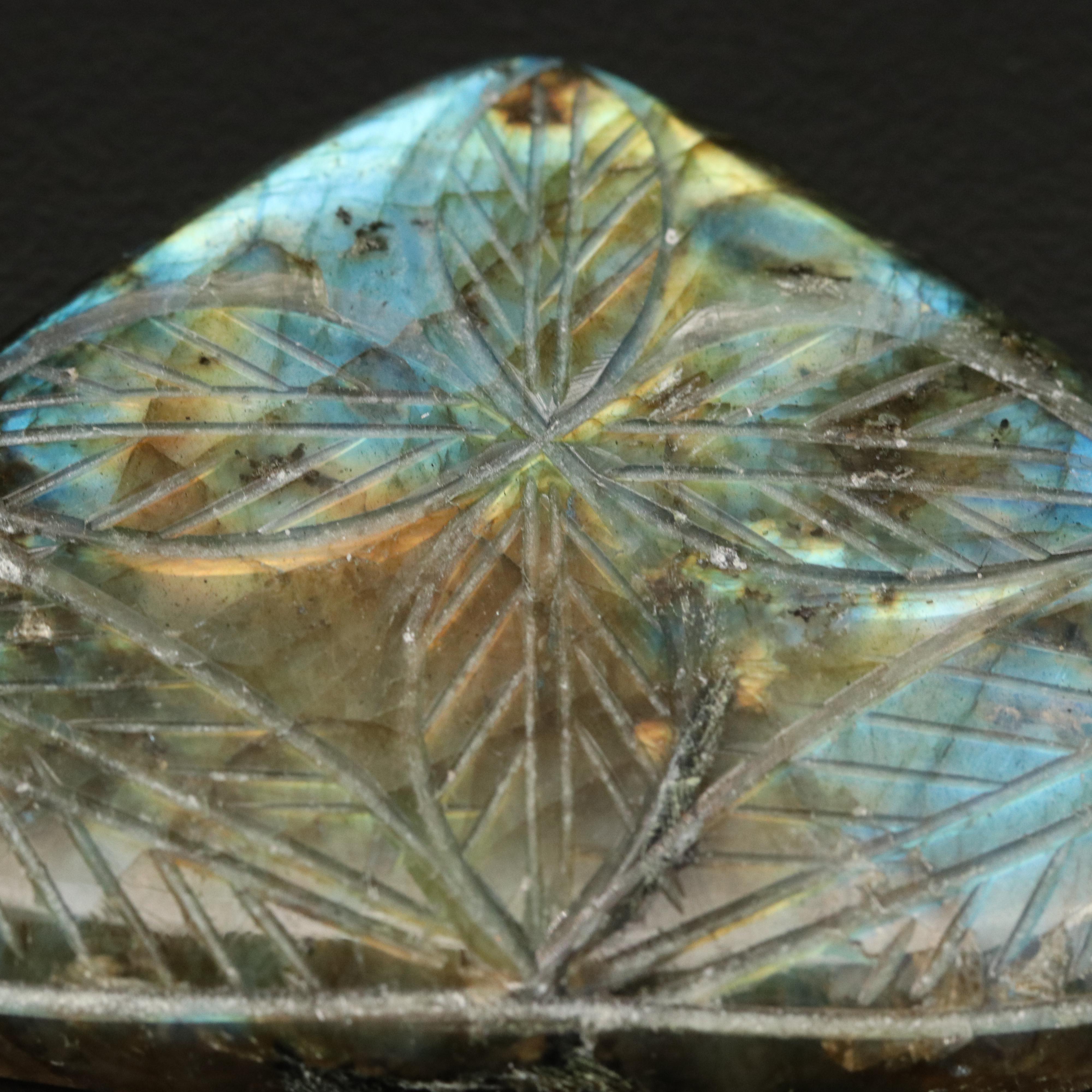 Loose Carved Labradorite Tablet
