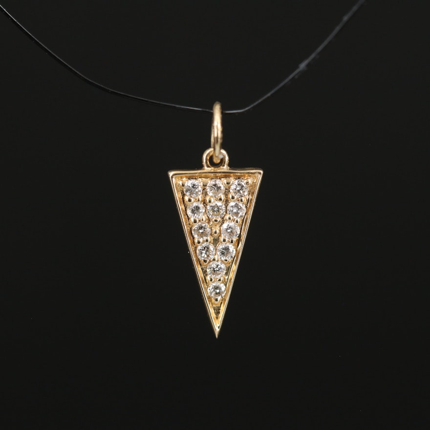 14K Diamond Triangular Pendant