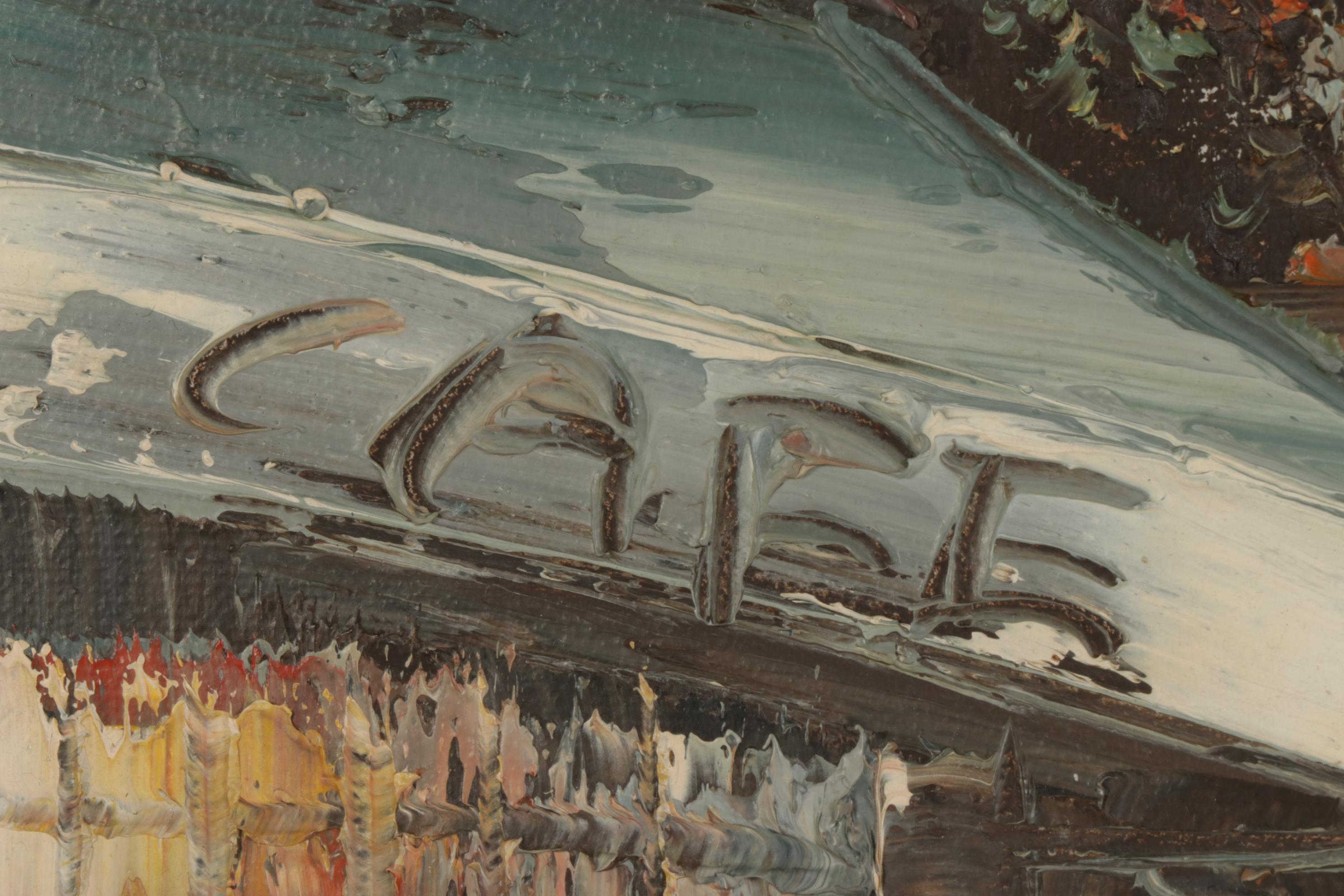 Henri Rogers Impressionist Style Parisian Street Oil Painting, Circa 2000