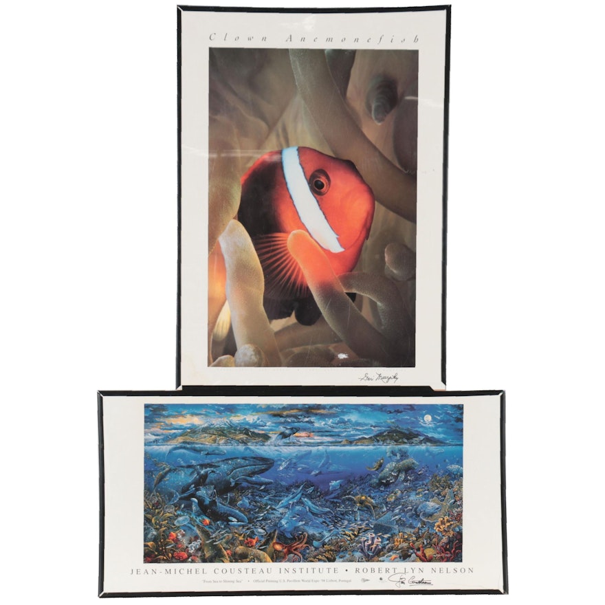Offset Lithographs of Clownfish and Marine Life, Late 20th Century