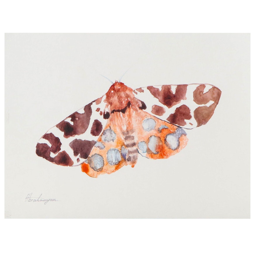 Artyom Abrahamyan Watercolor Painting of a Moth