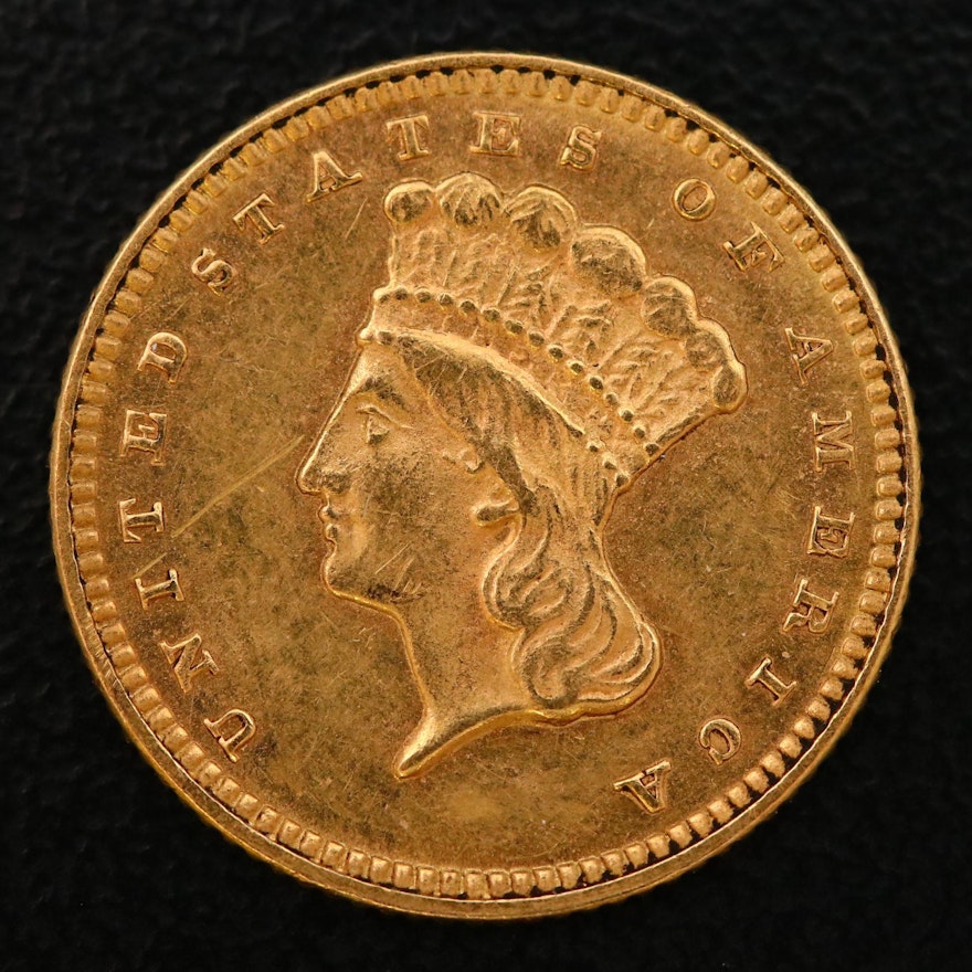 1876 Indian Princess Head $1 Gold Coin