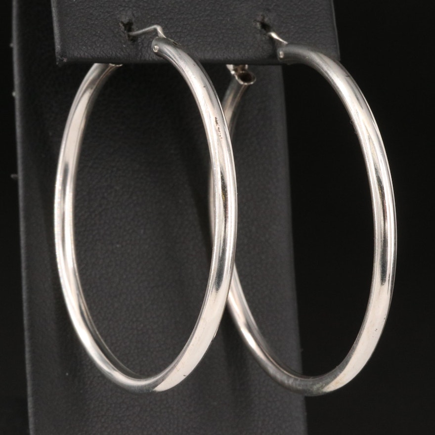 Sterling Tubular Hoop Earrings